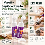 How to use PawFoam in 3 steps: press to foam, massage into paws, wipe dry