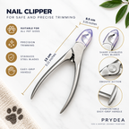 Pet Grooming Set — stainless steel nail clipper with dimensions